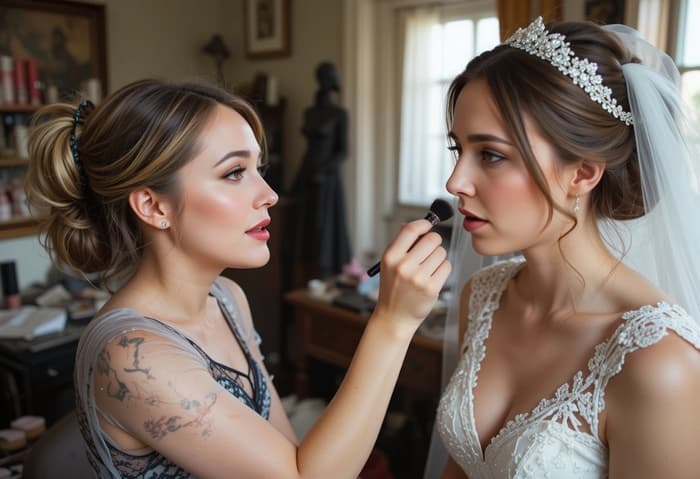 макияж невесте делают